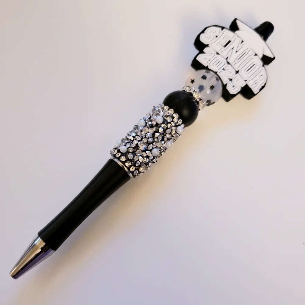 Handmade Graduation Senior 2025 Beaded Silicone Focal Bead Pen